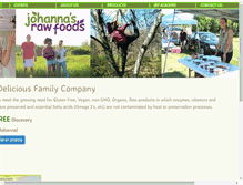 Tablet Screenshot of johannasrawfoods.com
